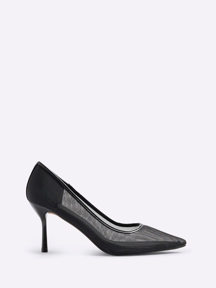 River Island Black Mesh Full Court Shoes - Image 1 of 5