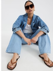 River Island Blue Petite Mid Rise Bootcut Jeans - Image 1 of 4