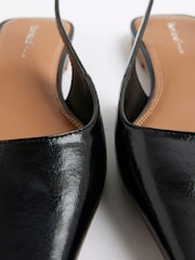 River Island Black Sling Back Chisel Toe Flat Shoes - Image 3 of 5
