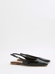 River Island Black Sling Back Chisel Toe Flat Shoes - Image 4 of 5