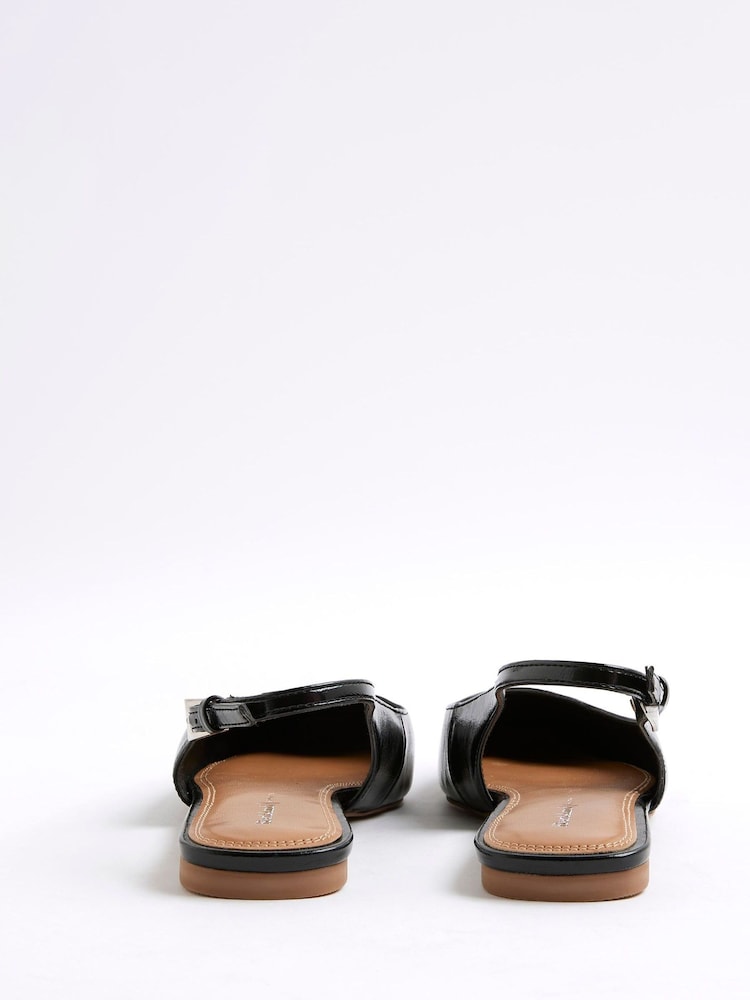 River Island Black Sling Back Chisel Toe Flat Shoes - Image 5 of 5 River Island Black Sling Back Chisel Toe Flat Shoes - Image 5 of 5