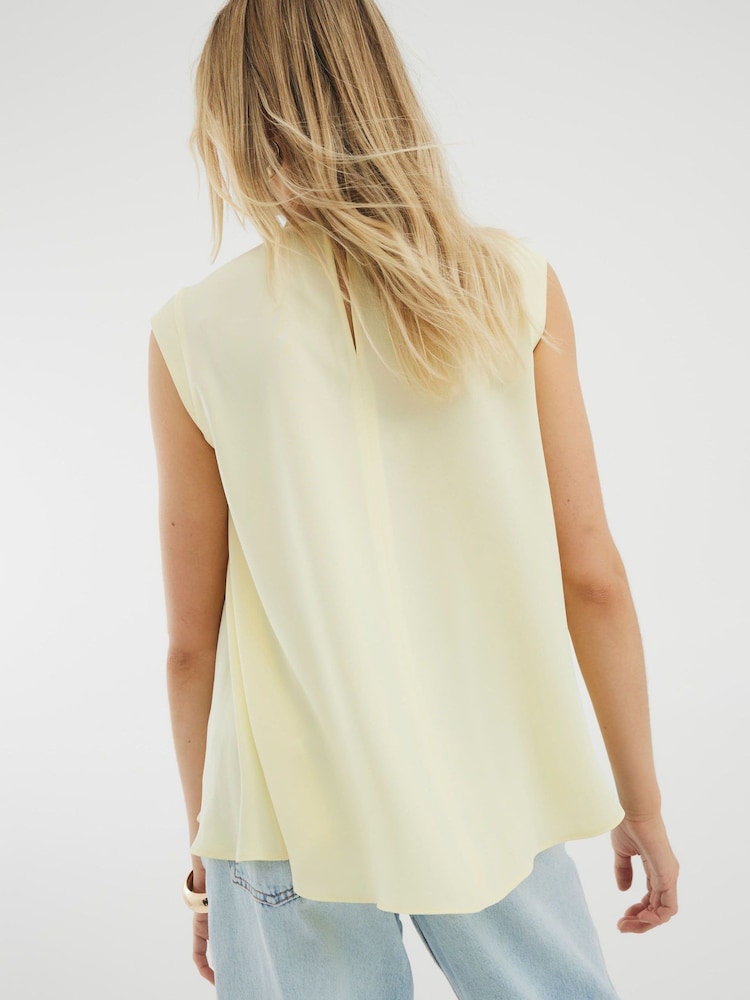 River Island Yellow Pleated Tank Top - Image 2 of 4