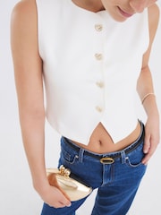 River Island White Cropped Waistcoat - Image 2 of 6