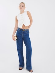 River Island White Cropped Waistcoat - Image 3 of 6