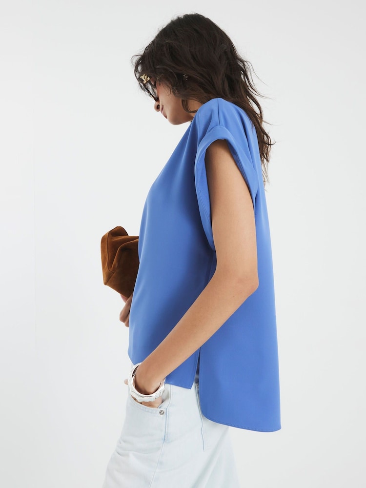 River Island Blue Drape Sleeve T-Shirt - Image 2 of 4