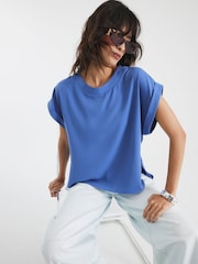 River Island Blue Drape Sleeve T-Shirt - Image 3 of 4