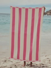 Pink Stripe XL Beach Towel - Image 1 of 1