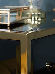 Birlea Black and Gold Fenwick 2 Drawer Bedside Table - Image 4 of 7