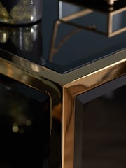 Birlea Black and Gold Fenwick 2 Drawer Bedside Table - Image 5 of 7
