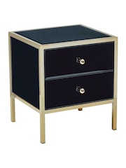 Birlea Black and Gold Fenwick 2 Drawer Bedside Table - Image 7 of 7