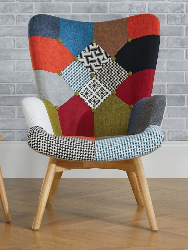 Birlea Multi Bright Sloane Patched Chair - Image 2 of 5