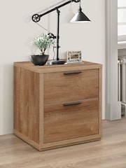 Birlea Rustic Oak Stockwell 2 Drawer Bedside Table - Image 1 of 5