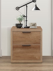 Birlea Rustic Oak Stockwell 2 Drawer Bedside Table - Image 2 of 5