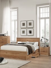Birlea Rustic Oak Stockwell 2 Drawer Bedside Table - Image 3 of 5