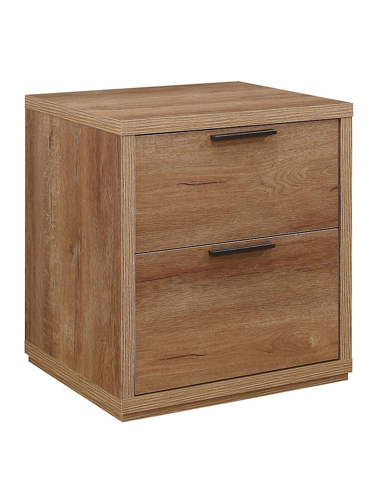 Birlea Rustic Oak Stockwell 2 Drawer Bedside Table - Image 5 of 5