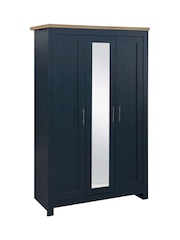 Birlea Navy Blue Oak Highgate 3 Door Mirrored Effect Wardrobe - Image 3 of 3