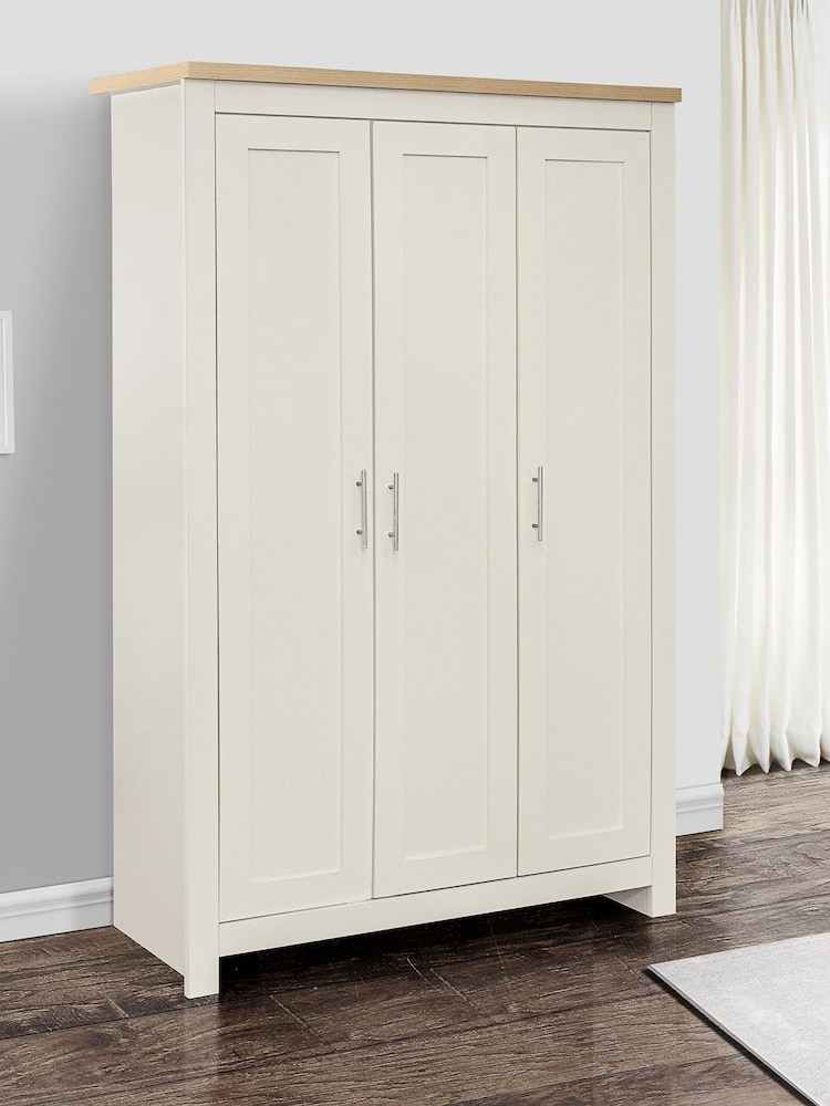 Birlea Cream and Oak Highgate 3 Effect Wardrobe - Image 1 of 3
