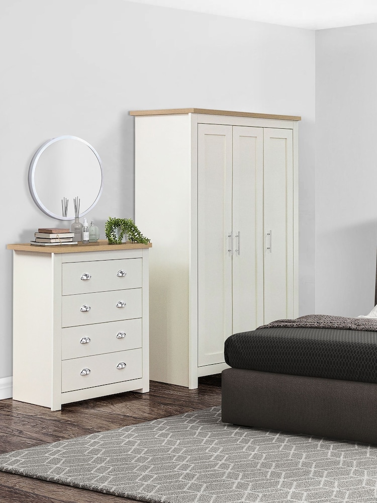 Birlea Cream and Oak Highgate 3 Effect Wardrobe - Image 2 of 3