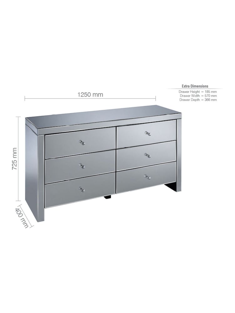 Birlea Mirror Seville 6 Drawer Chest - Image 3 of 3 Birlea Mirror Seville 6 Drawer Chest - Image 3 of 3