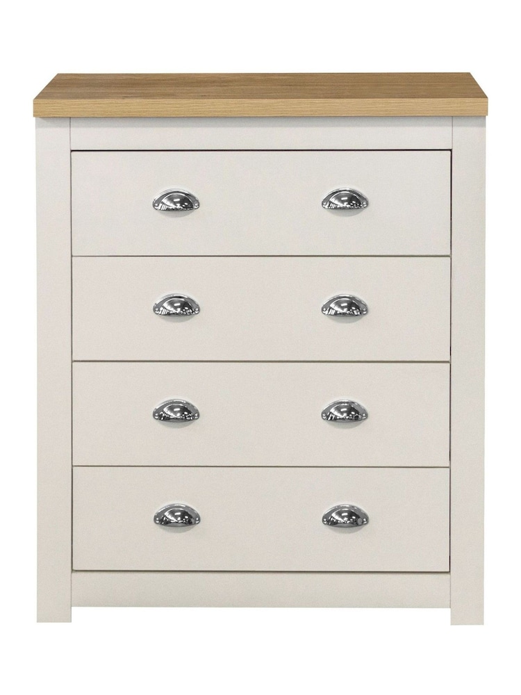 Birlea Cream and Oak Highgate 4 Drawer Effect Chest - Image 6 of 6 Birlea Cream and Oak Highgate 4 Drawer Effect Chest - Image 6 of 6