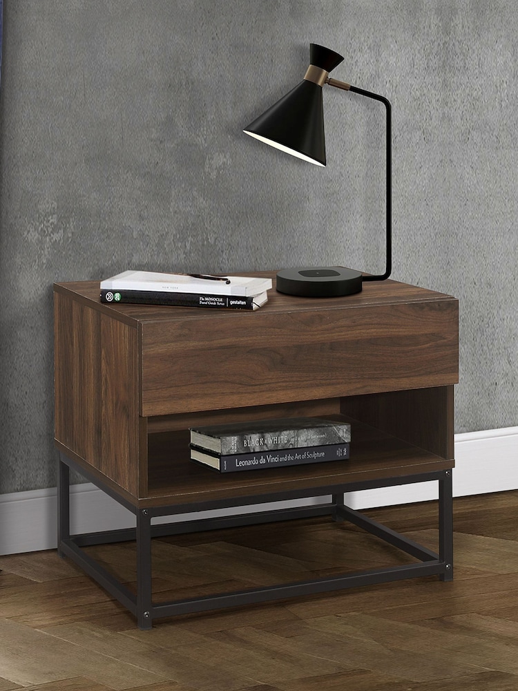 Birlea Brown Houston 1 Drawer Walnut - Image 1 of 6