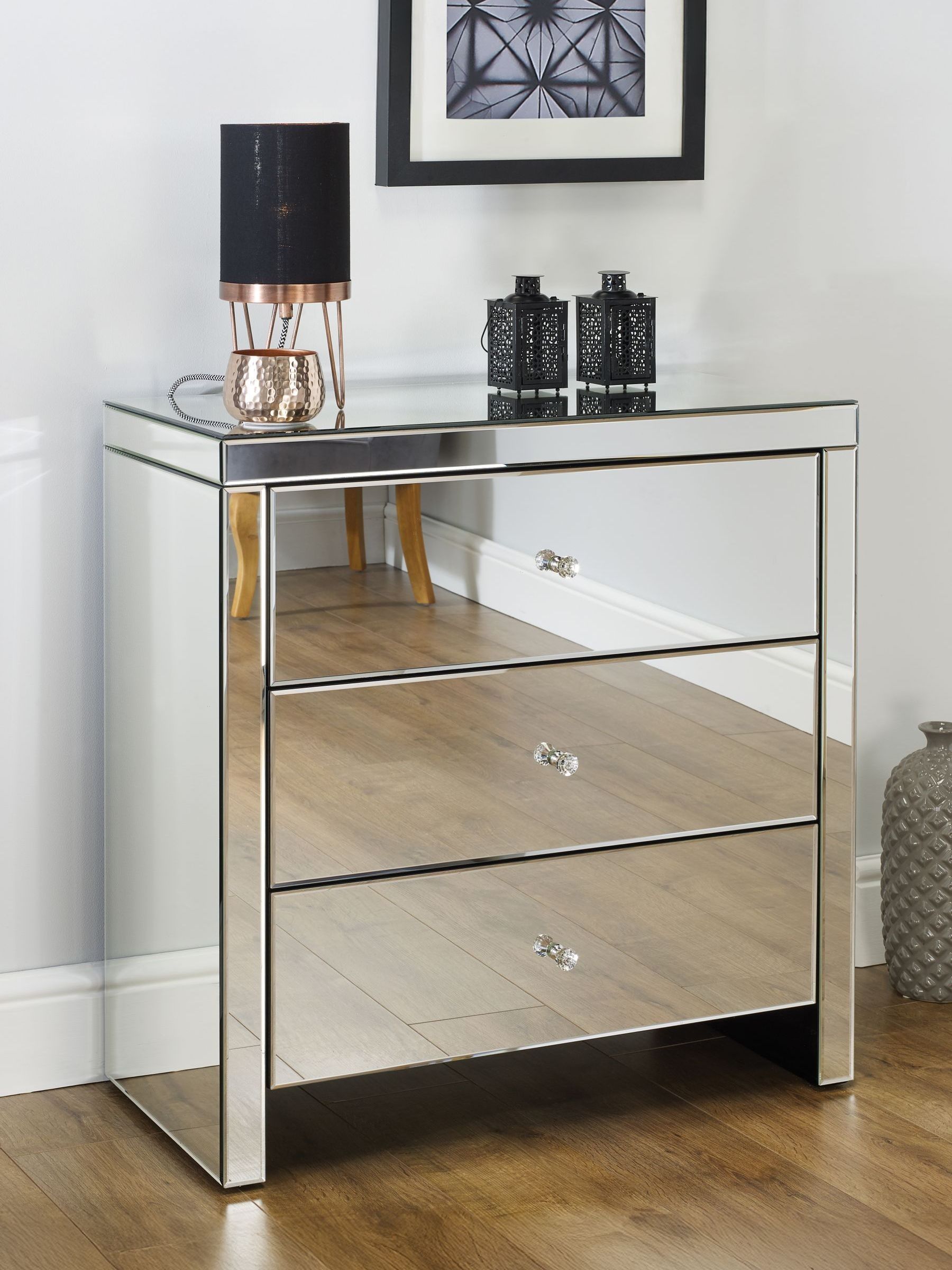 Birlea Unisex Silver Seville Drawer Chest Mirrored In Size 3 - Image 8