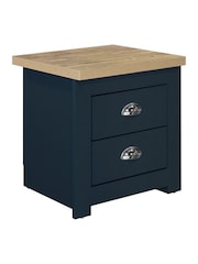 Birlea Navy Blue Oak Highgate 2 Drawer Bedside Table - Image 3 of 3