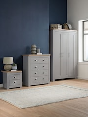 Birlea Navy Blue Oak Highgate 2 Drawer Bedside Table - Image 5 of 7