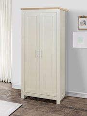 Birlea Cream and Oak Highgate 2 Effect Wardrobe - Image 1 of 3