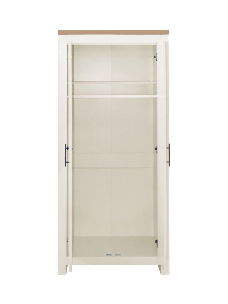 Birlea Cream and Oak Highgate 2 Effect Wardrobe - Image 3 of 3
