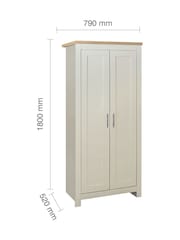 Birlea Cream and Oak Highgate 2 Effect Wardrobe - Image 7 of 7