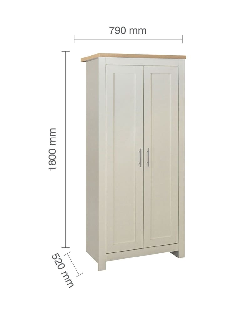 Birlea Cream and Oak Highgate 2 Effect Wardrobe - Image 7 of 7