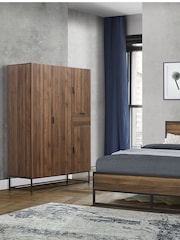 Birlea Brown Houston 4 Door Wardrobe - Image 3 of 6