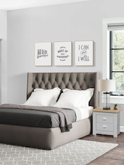 Birlea Grey and Oak Highgate 2 Drawer Bedside Table - Image 2 of 3