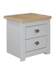 Birlea Grey and Oak Highgate 2 Drawer Bedside Table - Image 3 of 3