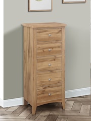 Birlea Oak Hampstead 5 Drawer Tall Chest - Image 1 of 6