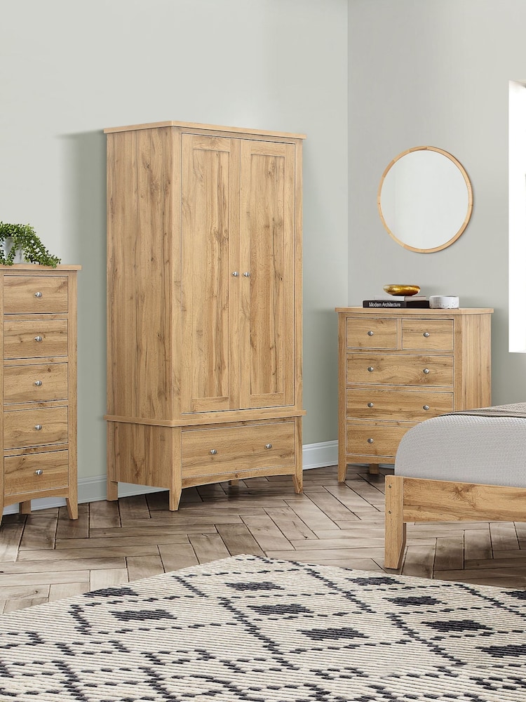 Birlea Oak Hampstead 5 Drawer Tall Chest - Image 2 of 6