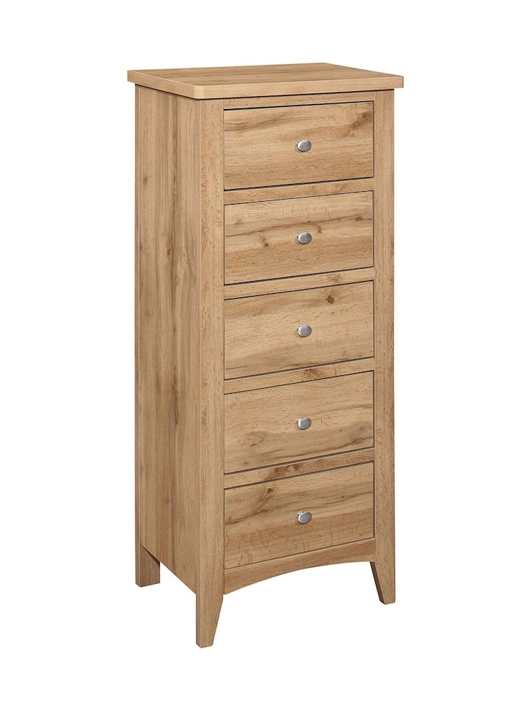 Birlea Oak Hampstead 5 Drawer Tall Chest - Image 6 of 6