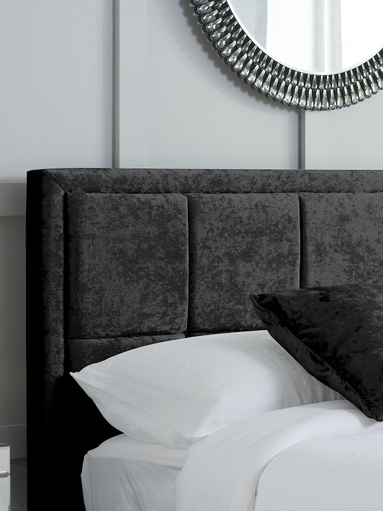 Birlea Black Crushed Velvet Hannover Ottoman Storage - Image 2 of 6