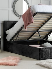 Birlea Black Crushed Velvet Hannover Ottoman Storage - Image 5 of 6