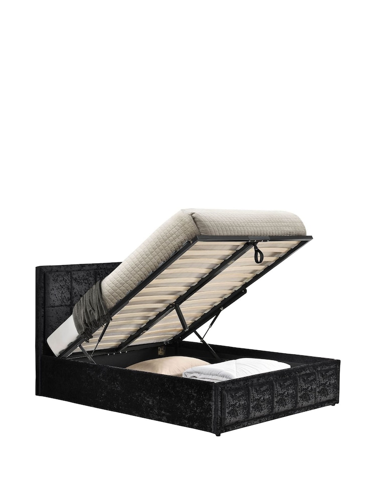 Birlea Black Crushed Velvet Hannover Ottoman Storage - Image 6 of 6