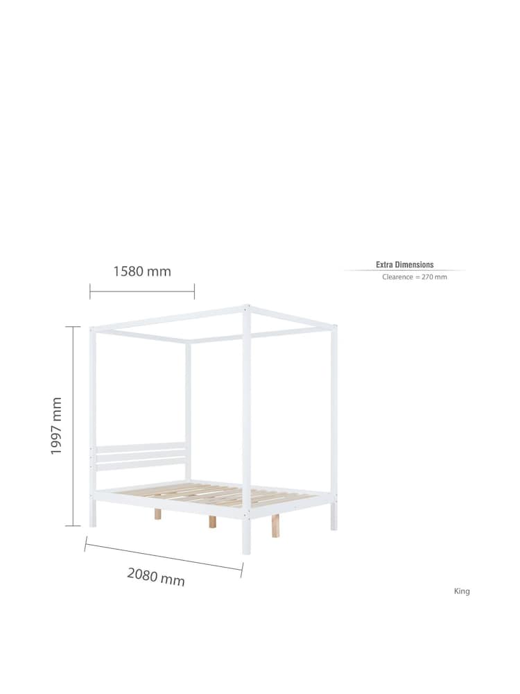 Birlea White Mercia Four Poster Bed - Image 7 of 7 Birlea White Mercia Four Poster Bed - Image 7 of 7