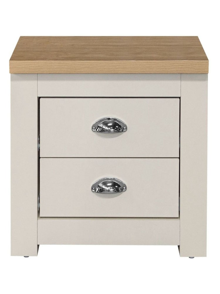 Birlea Cream and Oak Highgate 2 Drawer Bedside Table - Image 7 of 7 Birlea Cream and Oak Highgate 2 Drawer Bedside Table - Image 7 of 7