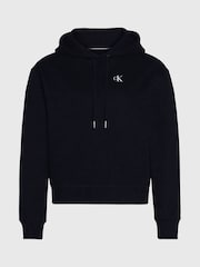 Calvin Klein Black Cotton Blend Fleece Hoodie - Image 4 of 4