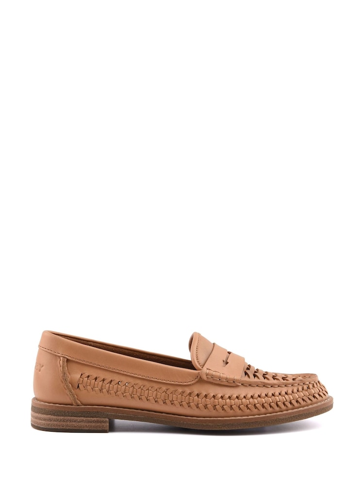 Sperry Woven Seaport Penny Mocassin Brown Shoes - Image 2 of 4