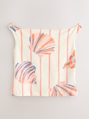 Blue/Cream Shell Print - Vest z odprtim vratom - Slika 1 iz 3