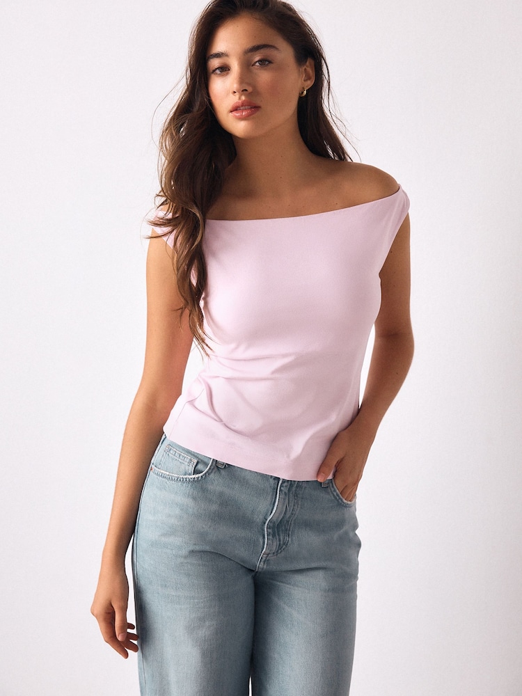 Blush Pink Square Neck Vest - Image 2 of 6 Blush Pink Square Neck Vest - Image 2 of 6