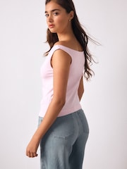 Blush Pink Square Neck Vest - Image 3 of 6