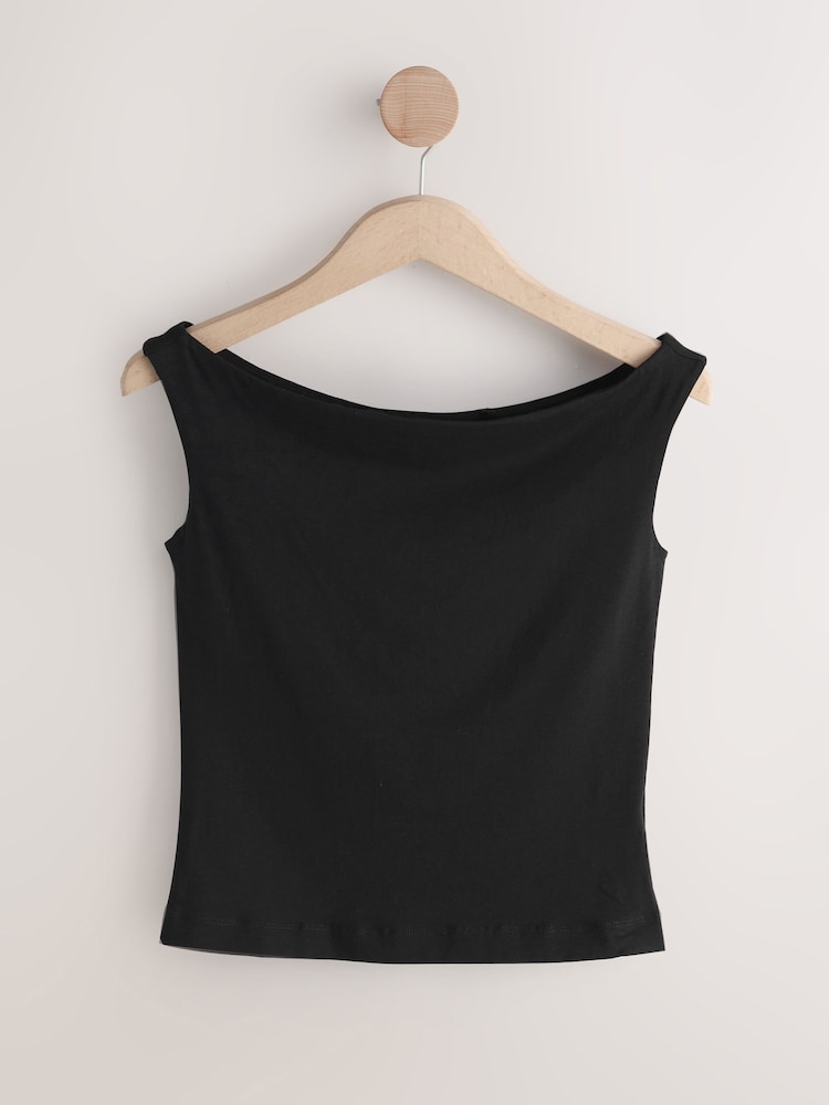 Teal/White/Black/Purple/Orange Square Neck Vests 5 Pack - Image 2 of 13 Teal/White/Black/Purple/Orange Square Neck Vests 5 Pack - Image 2 of 13