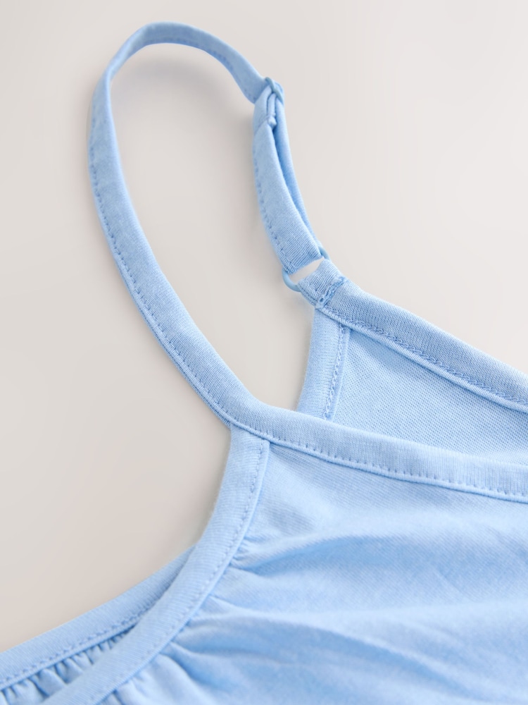 Blue Flowy Strappy TENCEL™ Modal Blend Vest Top - Image 2 of 3 Blue Flowy Strappy TENCEL™ Modal Blend Vest Top - Image 2 of 3